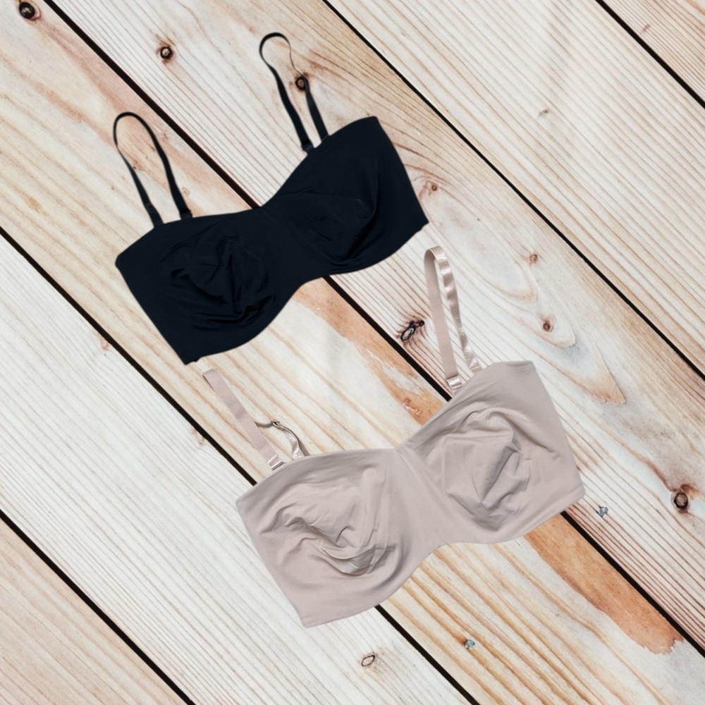 Shecurve 34G nude & black strapless anti slip full coverage convertible bra